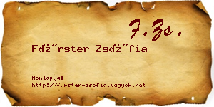 Fürster Zsófia névjegykártya